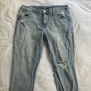 GAP Light Blue Distressed Girlfriend Jeans